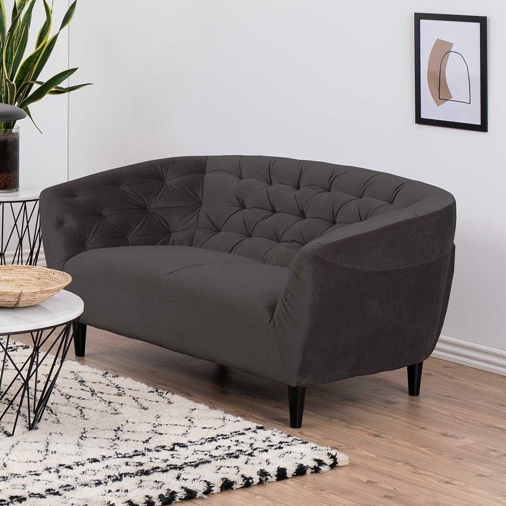 Canapé 2 places Isiah - gris foncé