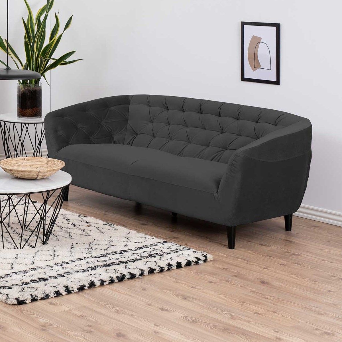 Canapé 3 places Isiah - gris foncé