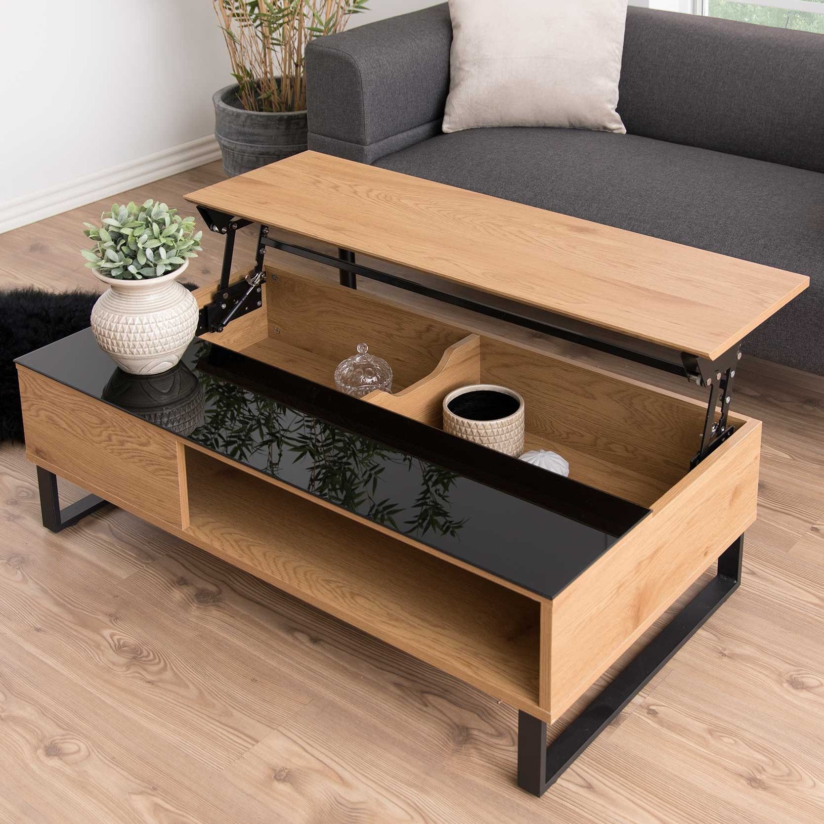 Table basse Izzy 110cm - chêne/noir