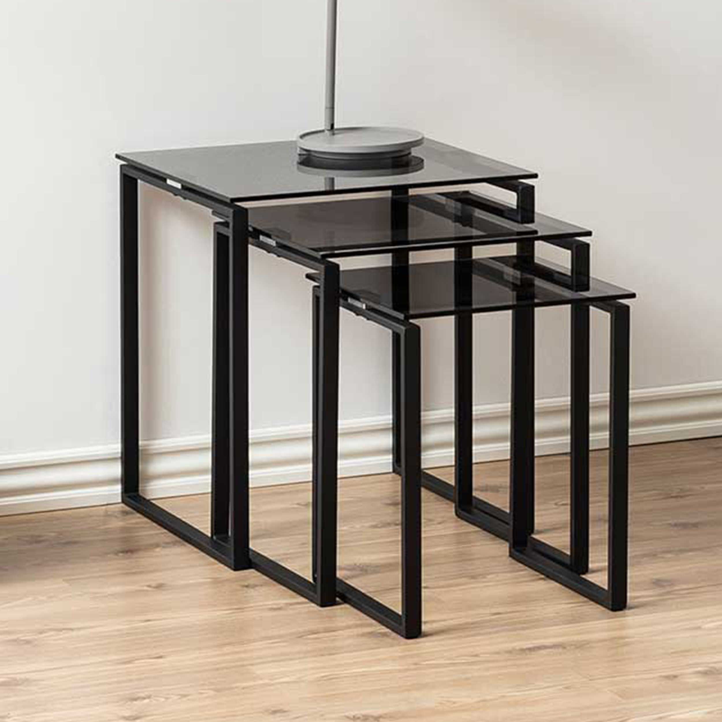 Set de 3 tables d'appoint Nicola - noir