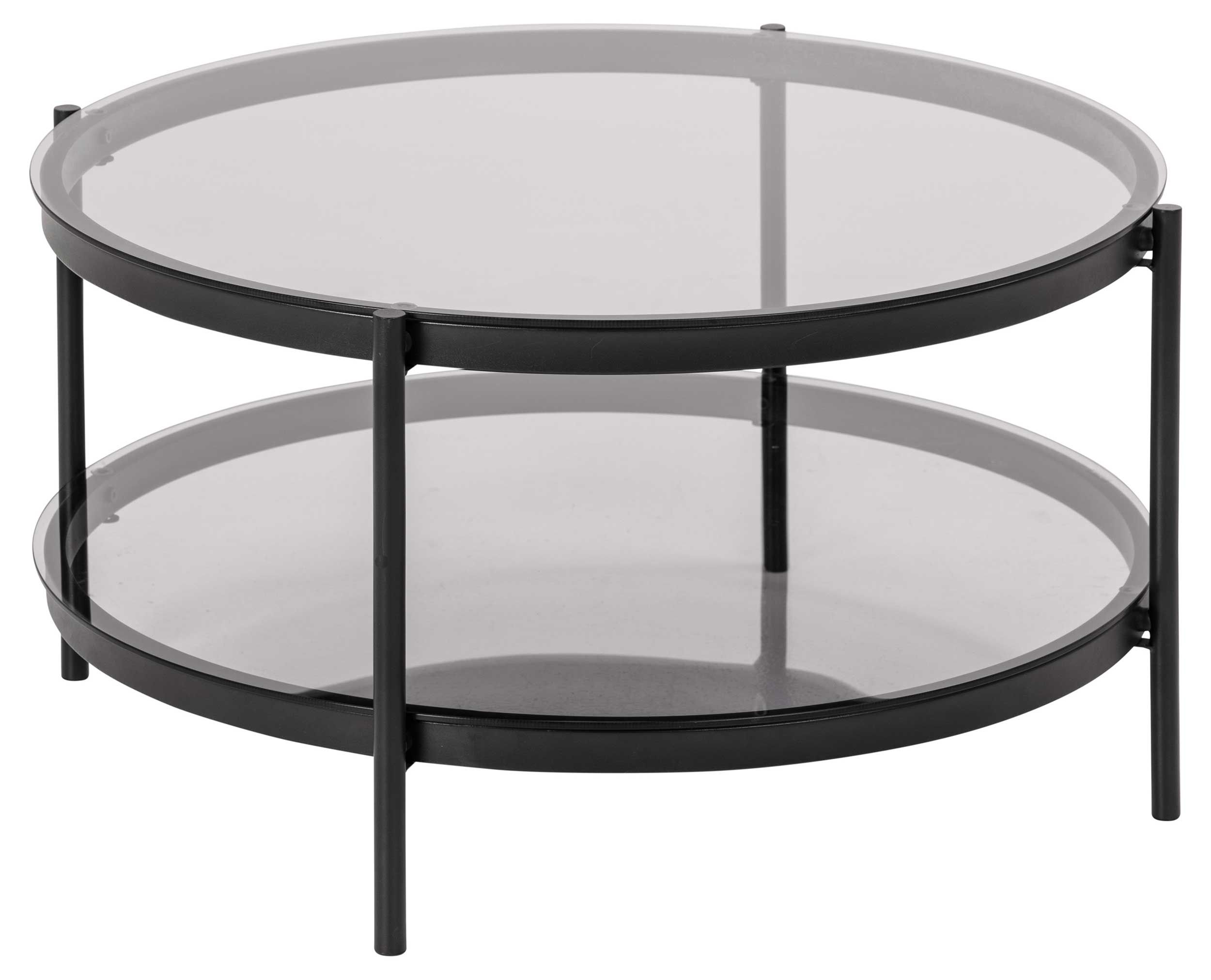 Table basse Paul avec plateau en verre ø75 - noir