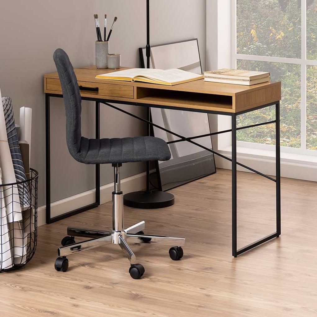 Bureau Dover avec tiroir - chêne/noir