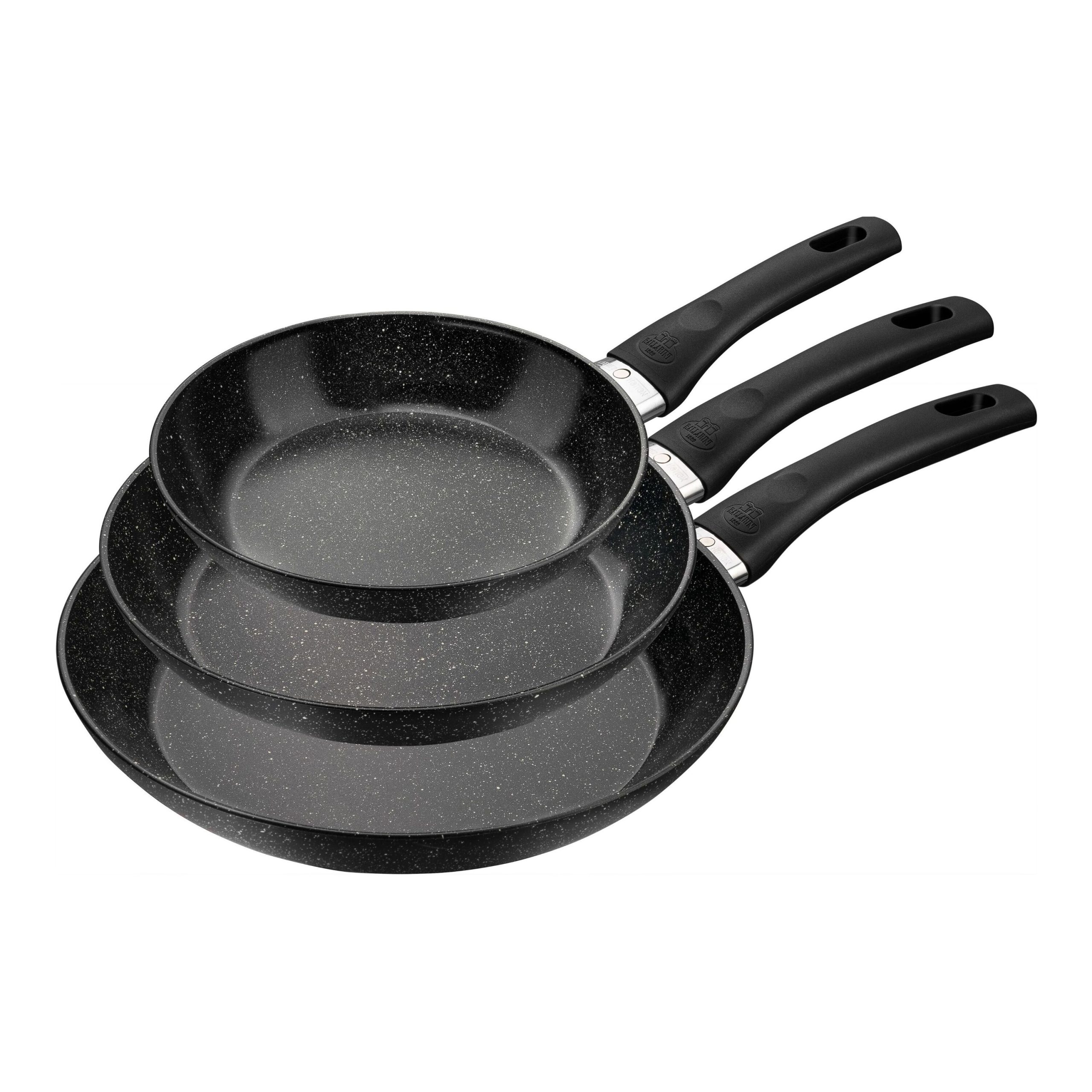 Set de poêles, 3-pcs. /20/24/28 cm, noir mat, Aluminium