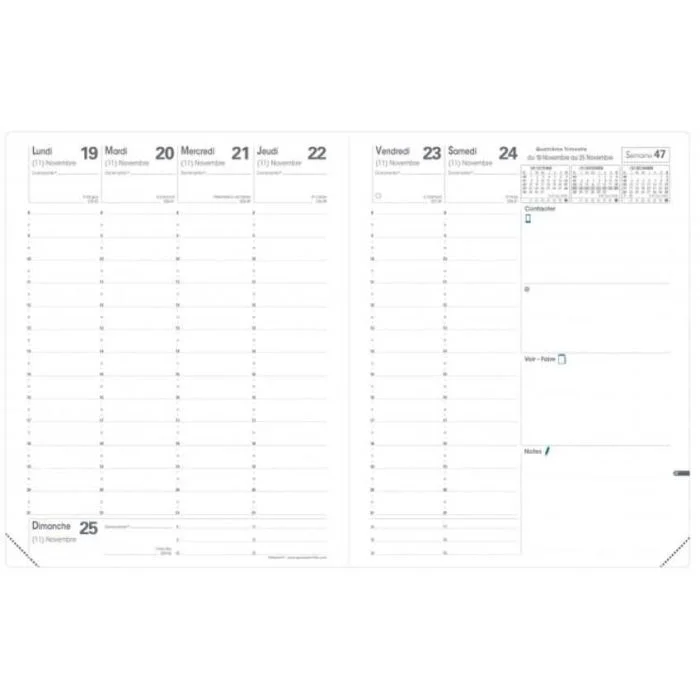 Agenda Semainier 2026 - Ministre - 160 x 240 mm - Framboise QUO VADIS Club