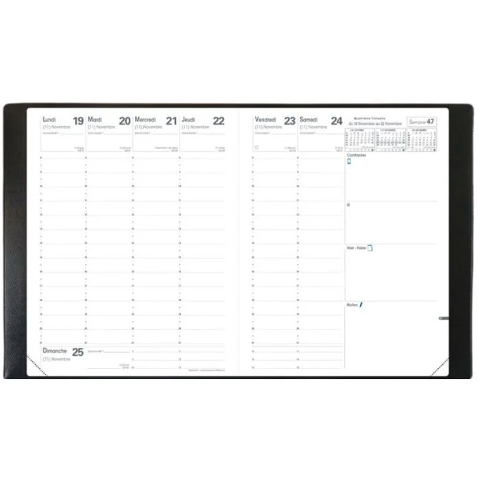 Agenda 2026 Semainier avec répertoire QUO VADIS Président 21 x 27 cm