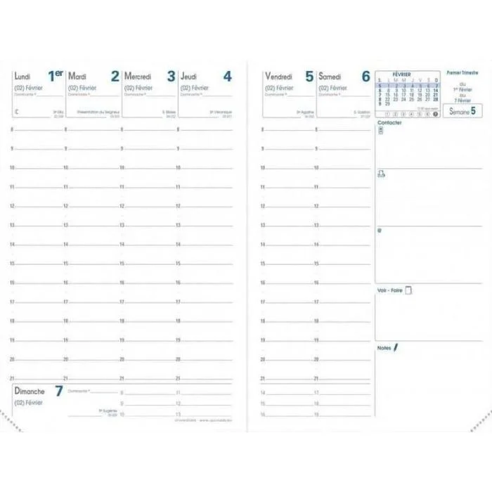 Recharge pour agenda 2025/2026 Universitaire 10 x 15 cm QUO VADIS