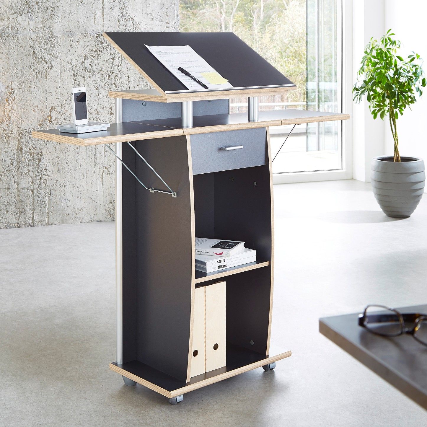 Bureau debout Fides - anthracite
