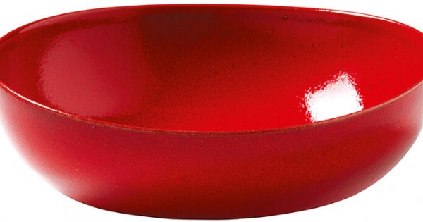 Assiette en grès Pimento forme creuse Ø 17 cm 58 cl (x 6)