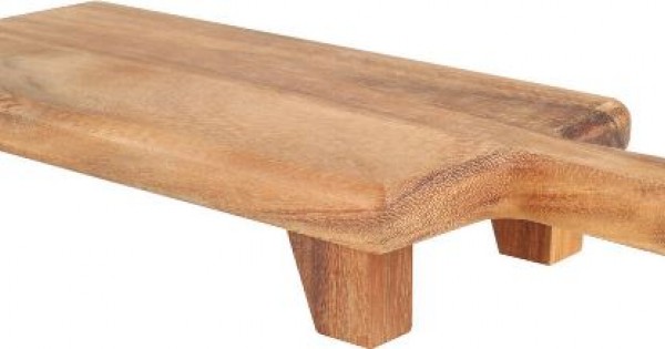 Assiette en bois d'acacia, planche Baroque, 42.6 x 17 cm (x 1)