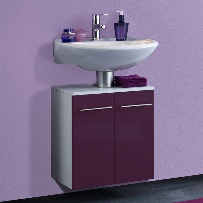 Meuble sous lavabo Small 50cm - violet brillant