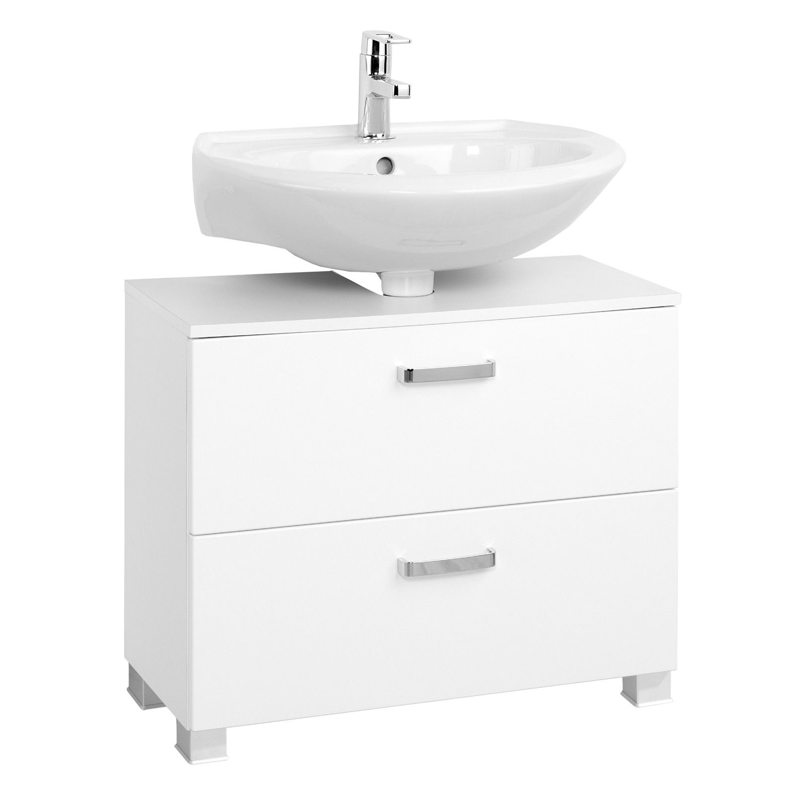 Meuble sous lavabo Bobbi 70cm 1 porte et 1 tiroir à fermeture douce - blanc