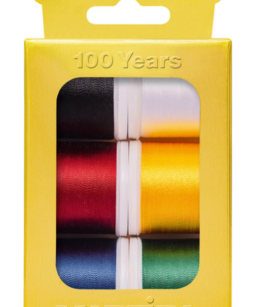 Boîte de fils à broder anniversaire "Rayon 40" MADEIRA (6 bobines x 200 m)