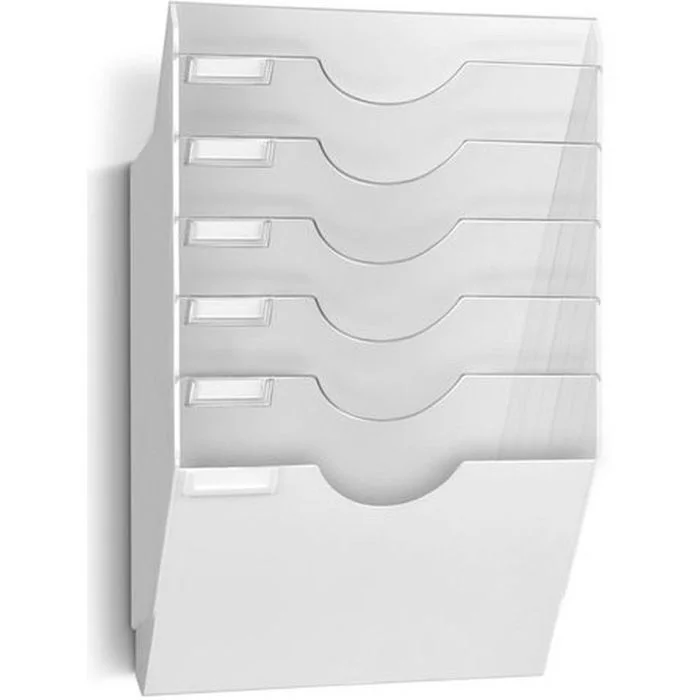 Présentoir mural - A4 Paysage - 6 compartiments - Blanc CEP Réception