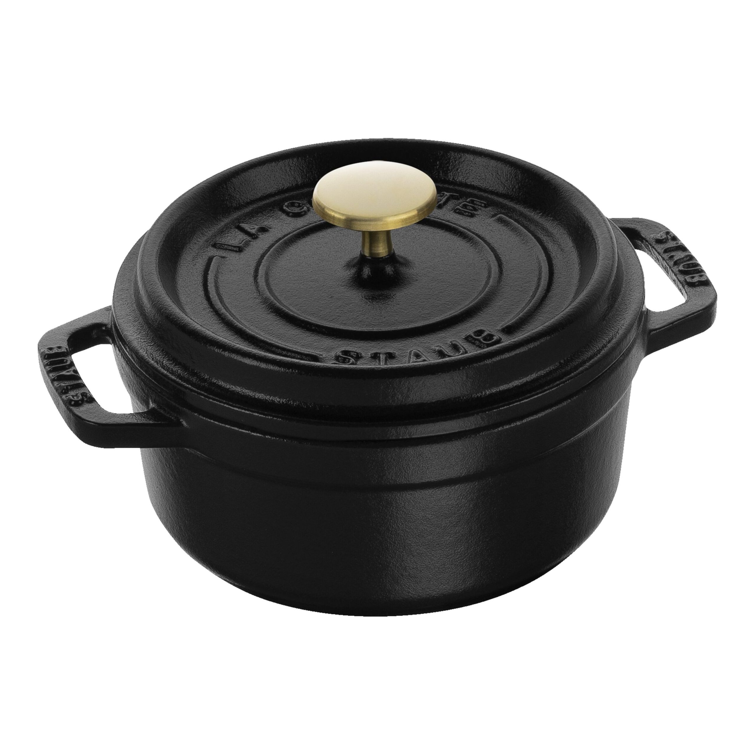 Cocotte 14 cm, Rond(e), Noir mat, Fonte