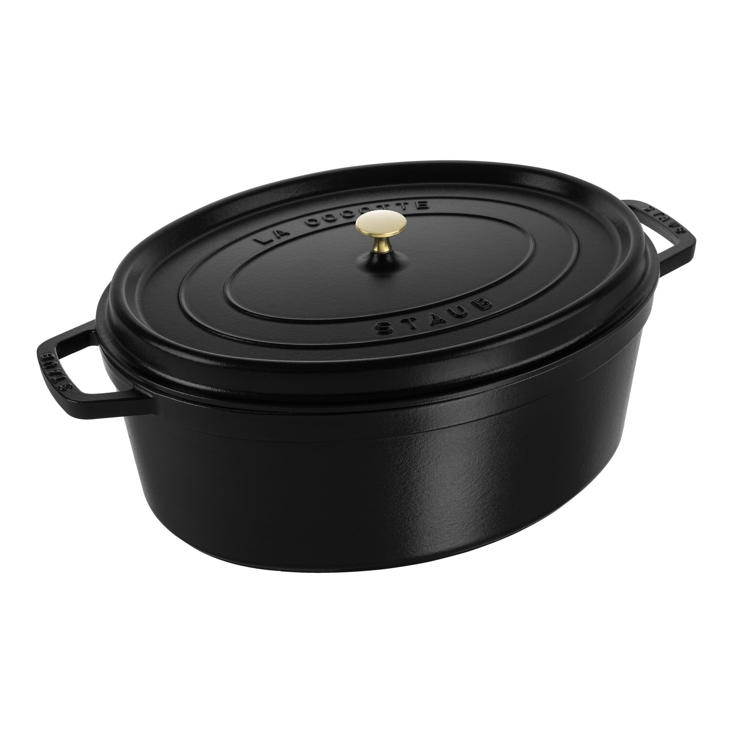 Cocotte 33 cm, Ovale, Noir mat, Fonte