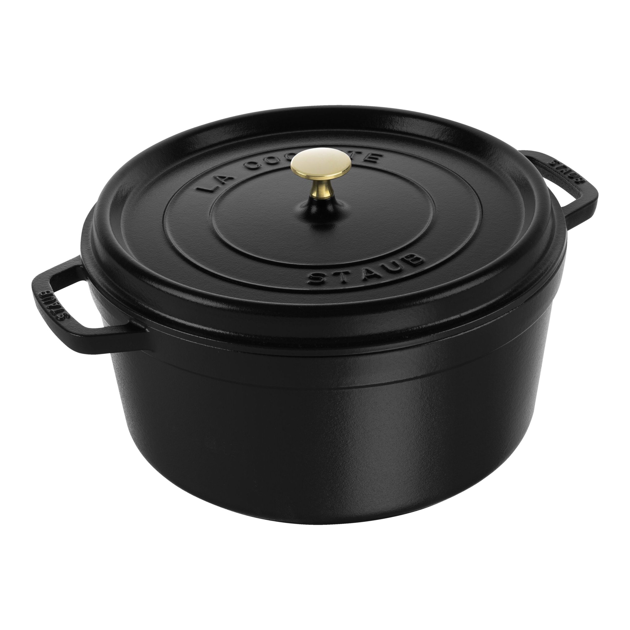Cocotte 30 cm, Rond(e), Noir mat, Fonte