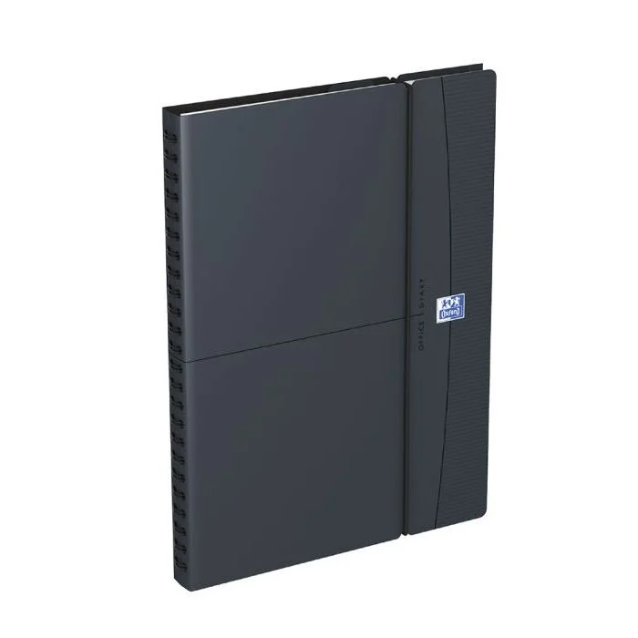 Agenda Semainier 2026 - 15 x 21 cm OXFORD Office Gris / élastique noir