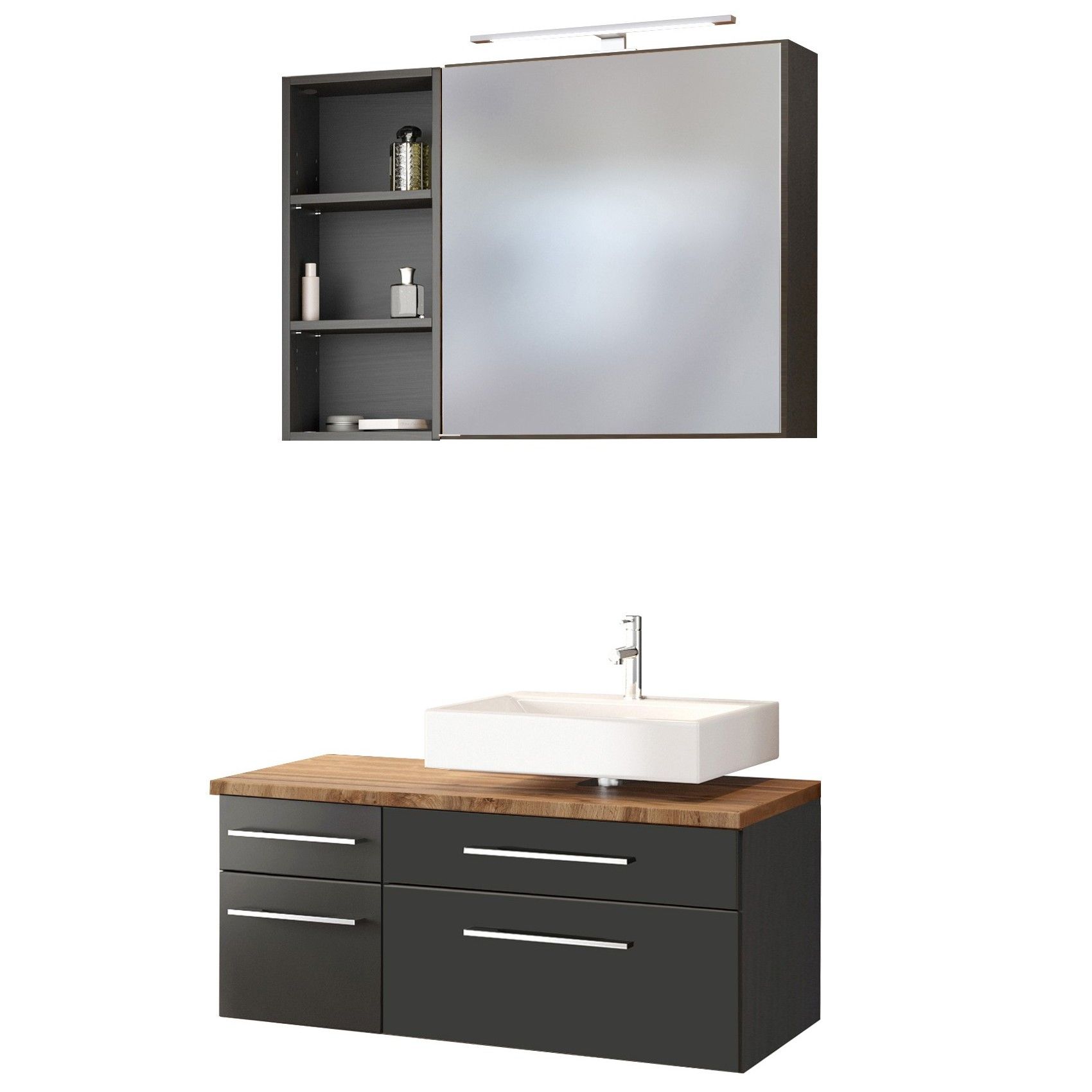 Ensemble salle de bains Dasa 7 droite - graphite/gris mat