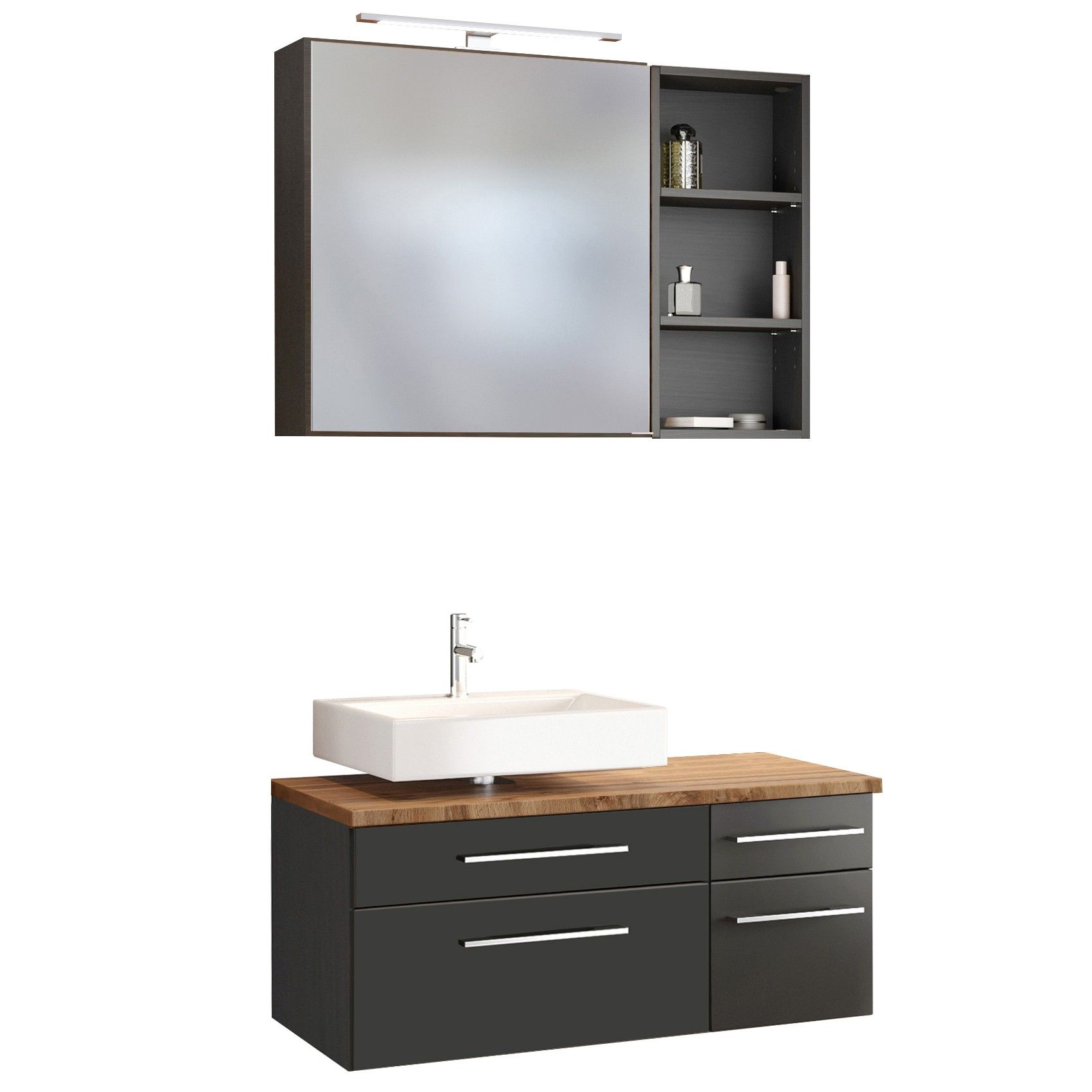 Ensemble salle de bains Dasa 7 gauche - graphite/gris mat