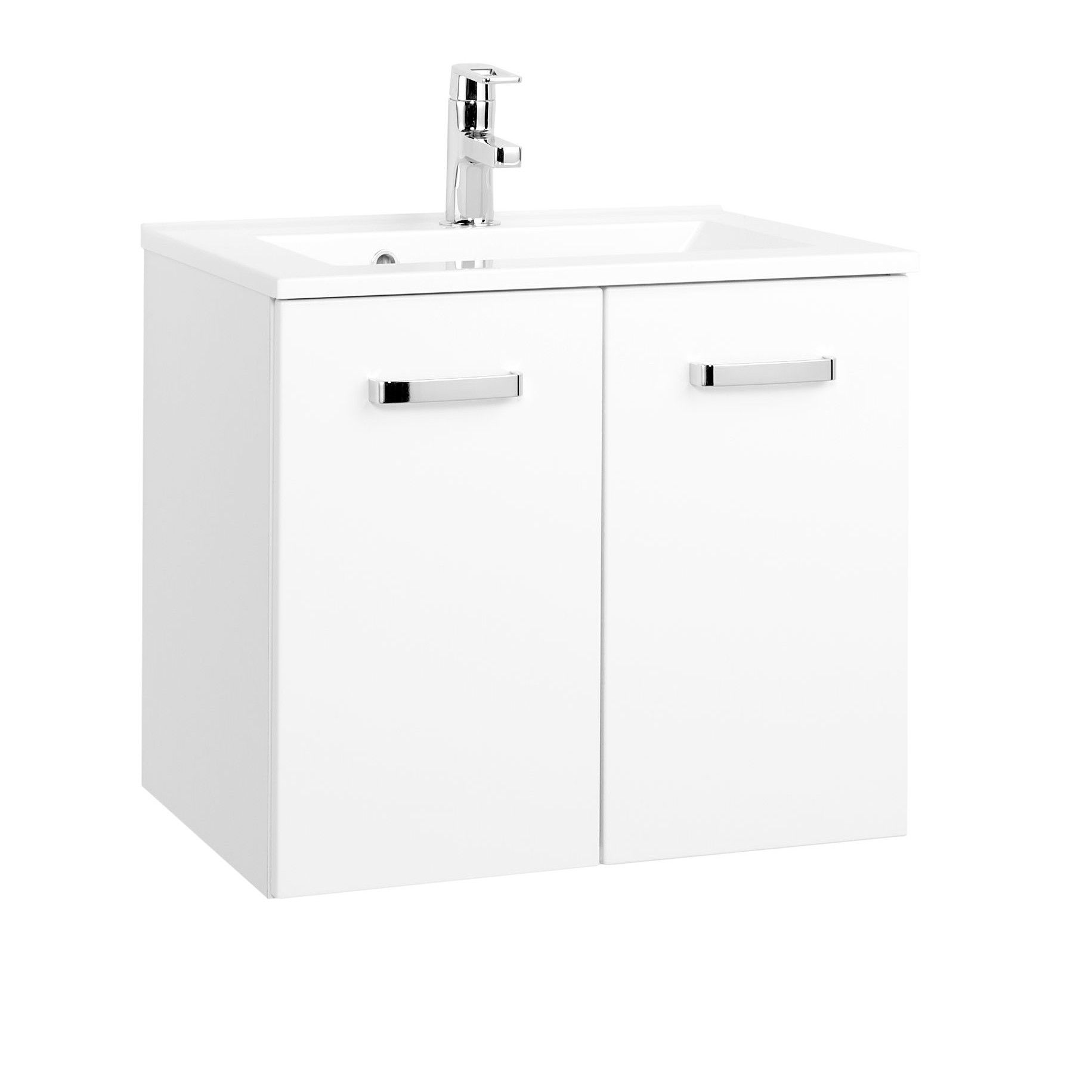 Meuble vasque Bobbi 70cm 2 portes - blanc