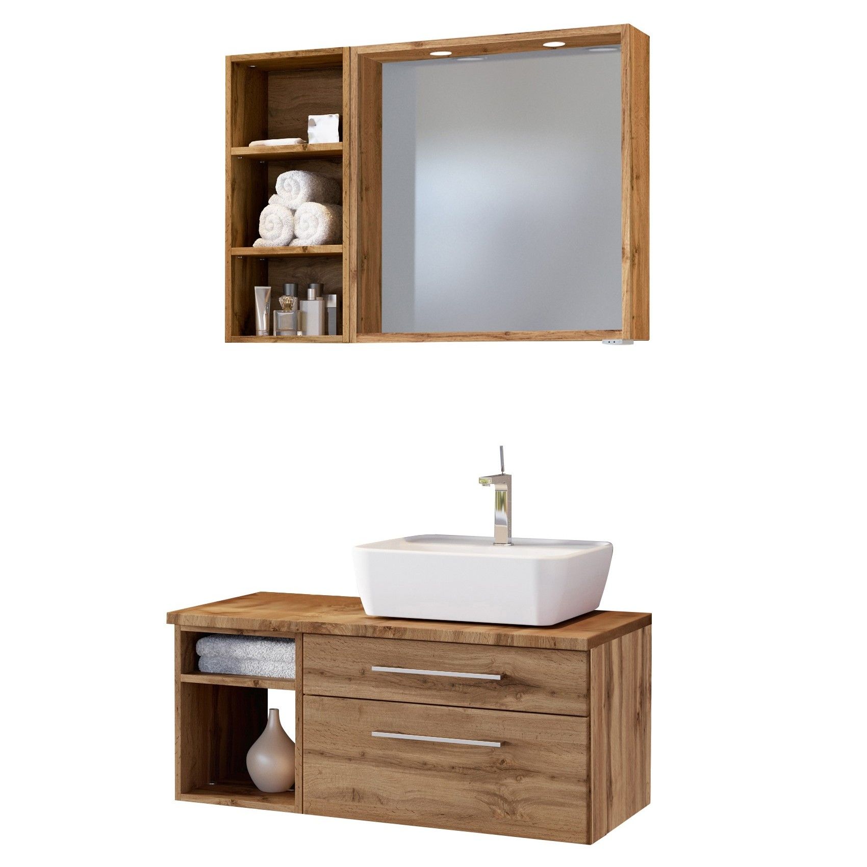 Ensemble salle de bains Dasa 9 droite - chêne wotan