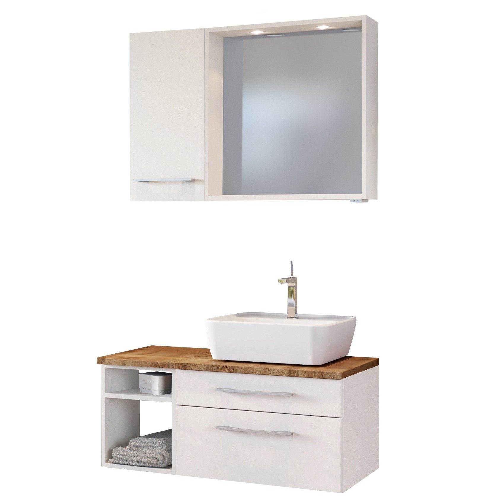 Ensemble salle de bains Dasa 10 droite - blanc