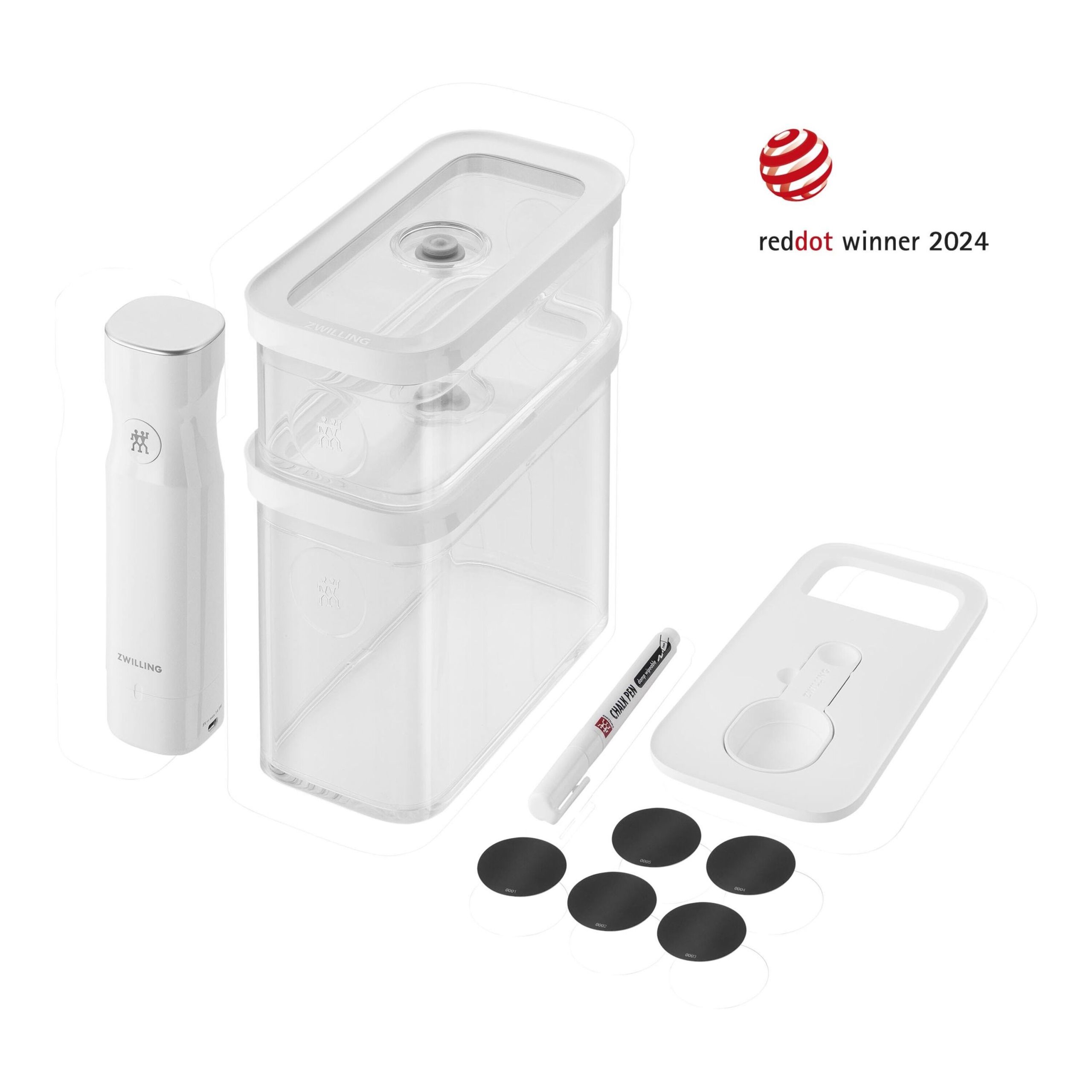 Set de démarrage sous vide CUBE, M / 5-pcs, transparent-blanc