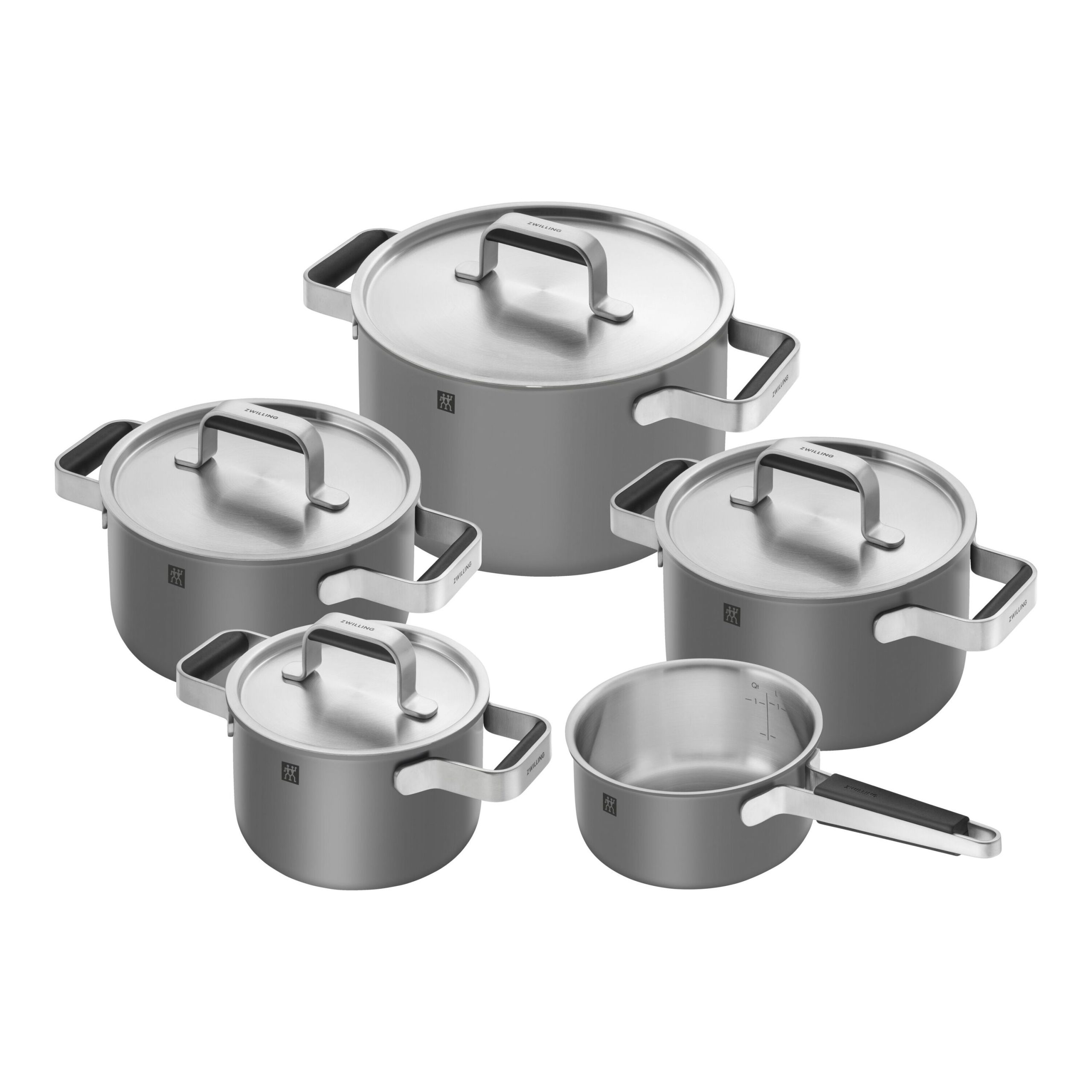 Set de casseroles et poêles, 5-pcs, Inox 18/10