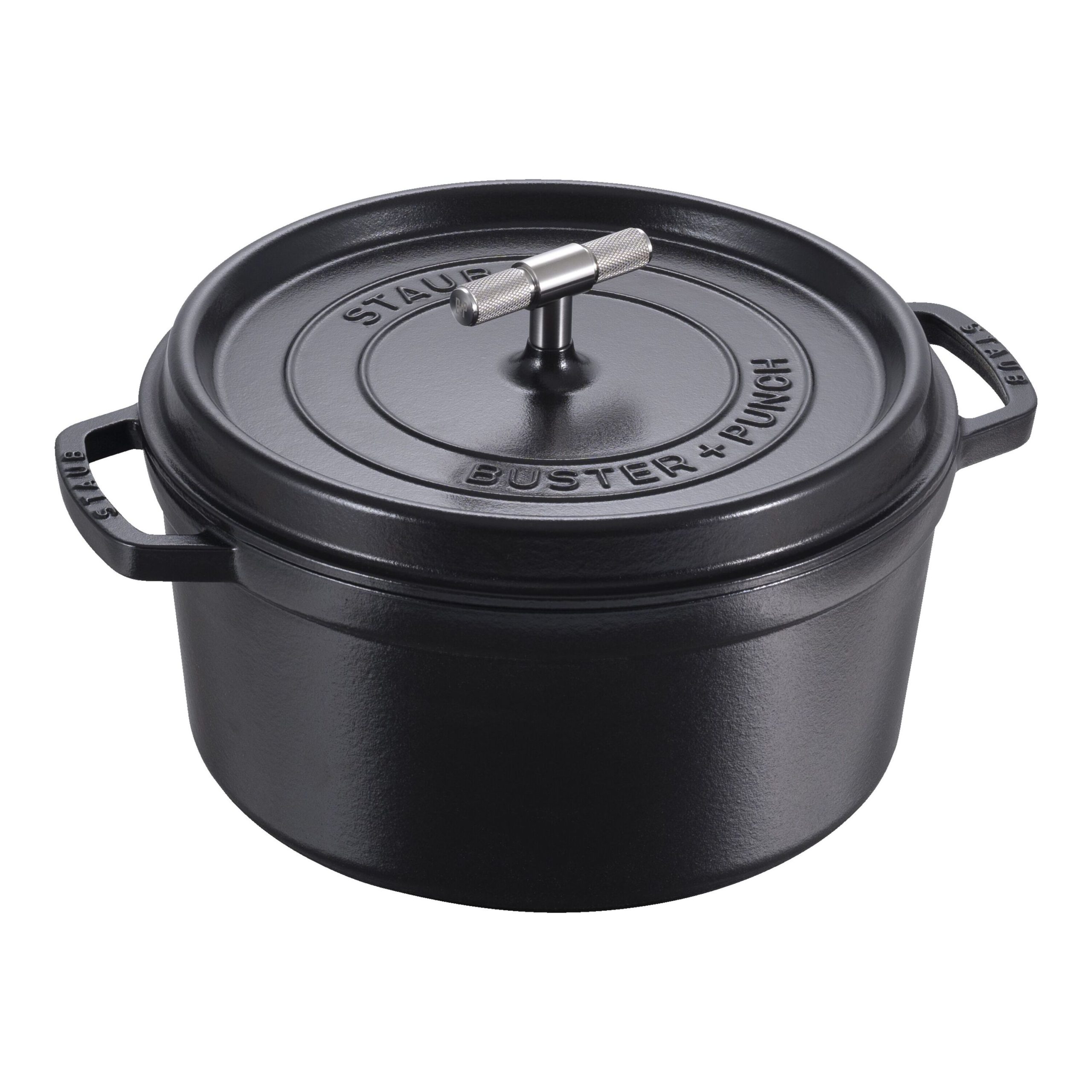 Cocotte Buster+Punch 28 cm, Rond(e), Noir mat, Fonte