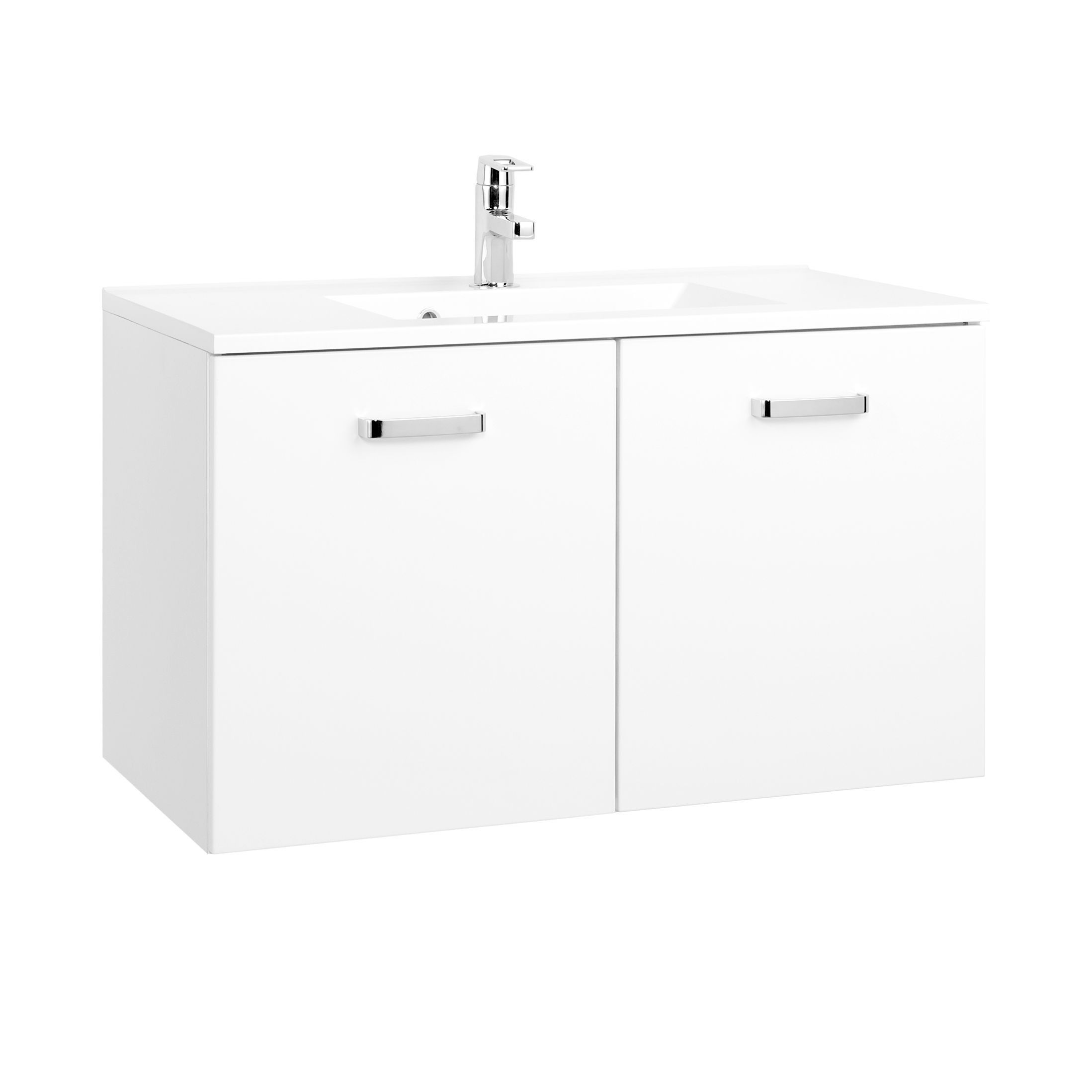 Meuble vasque Bobbi 90cm 2 portes - blanc