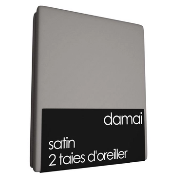 2 Taies d'Oreiller Damai Ciment (Satin)