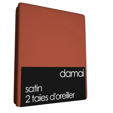 2 Taies d'Oreiller Damai Argile (Satin)