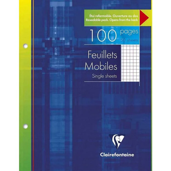 Feuilles simples Quadrillées - 17 x 22 cm - 100 pages CLAIREFONTAINE