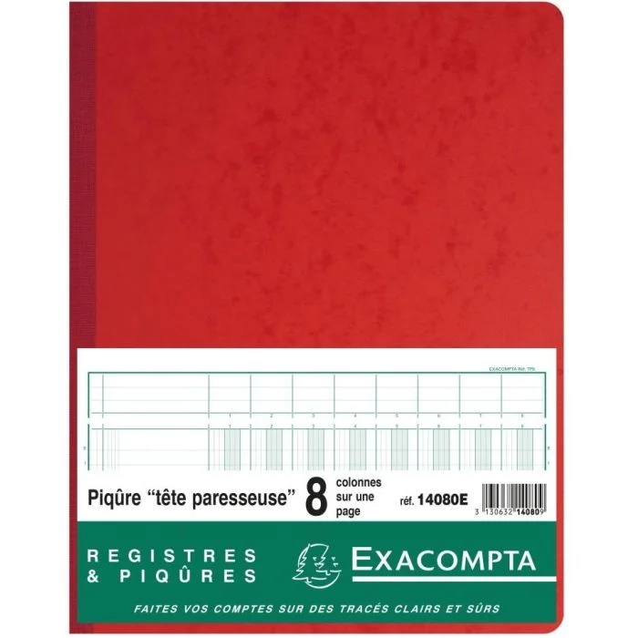EXACOMPTA 14080E Registre - 8 colonnes - 320 x 250 mm