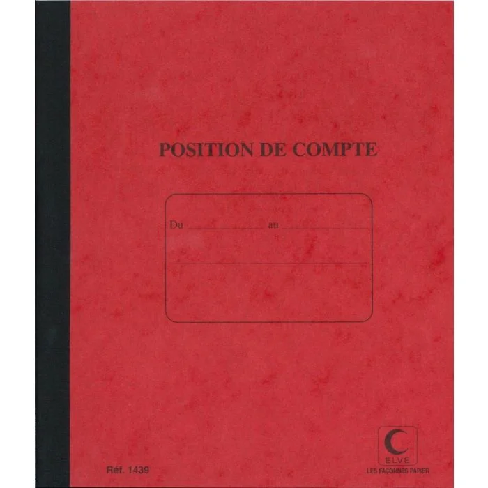 Cahier Position de compte - 210 x 190 mm ELVE 1439