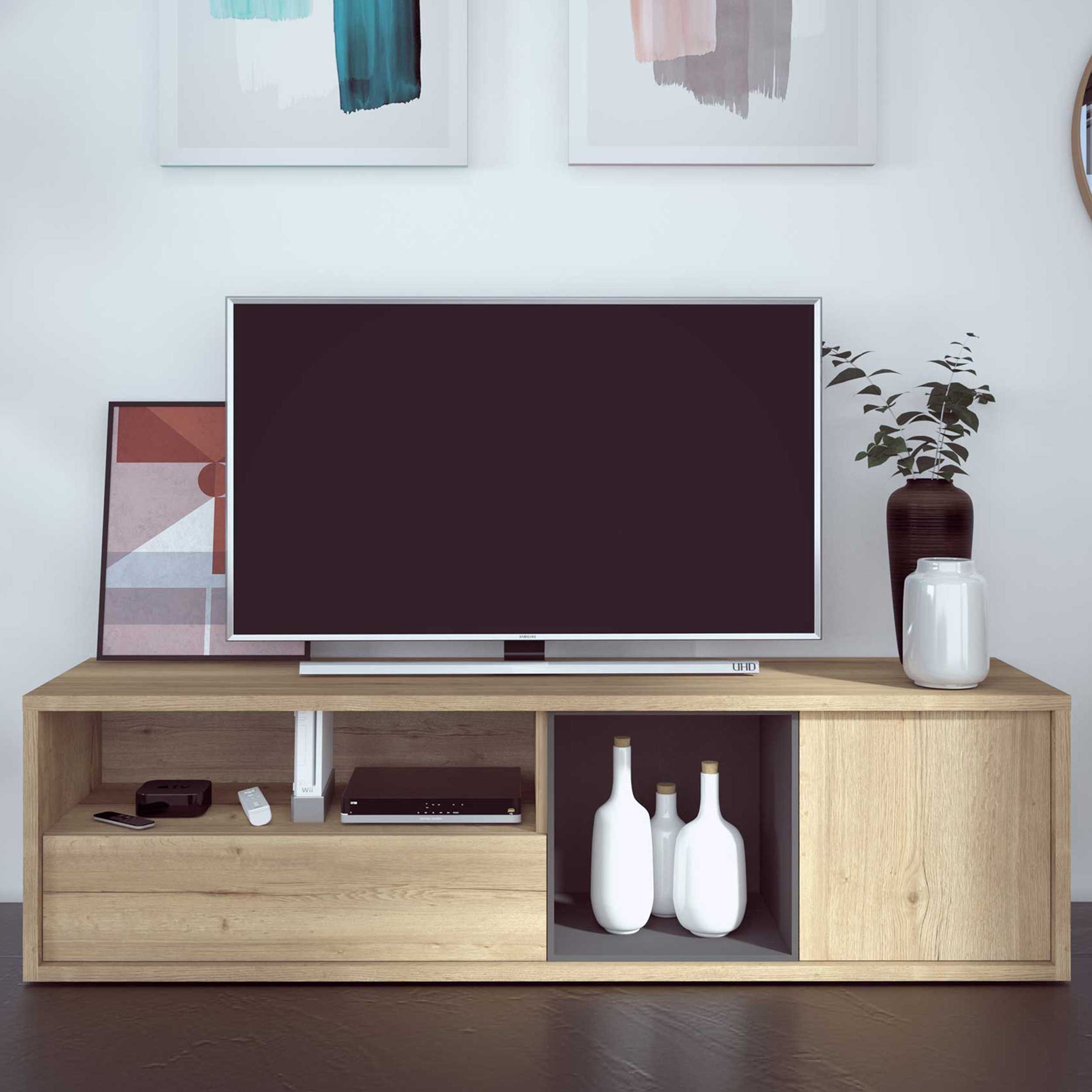 Meuble tv Frame 177cm - chêne clair