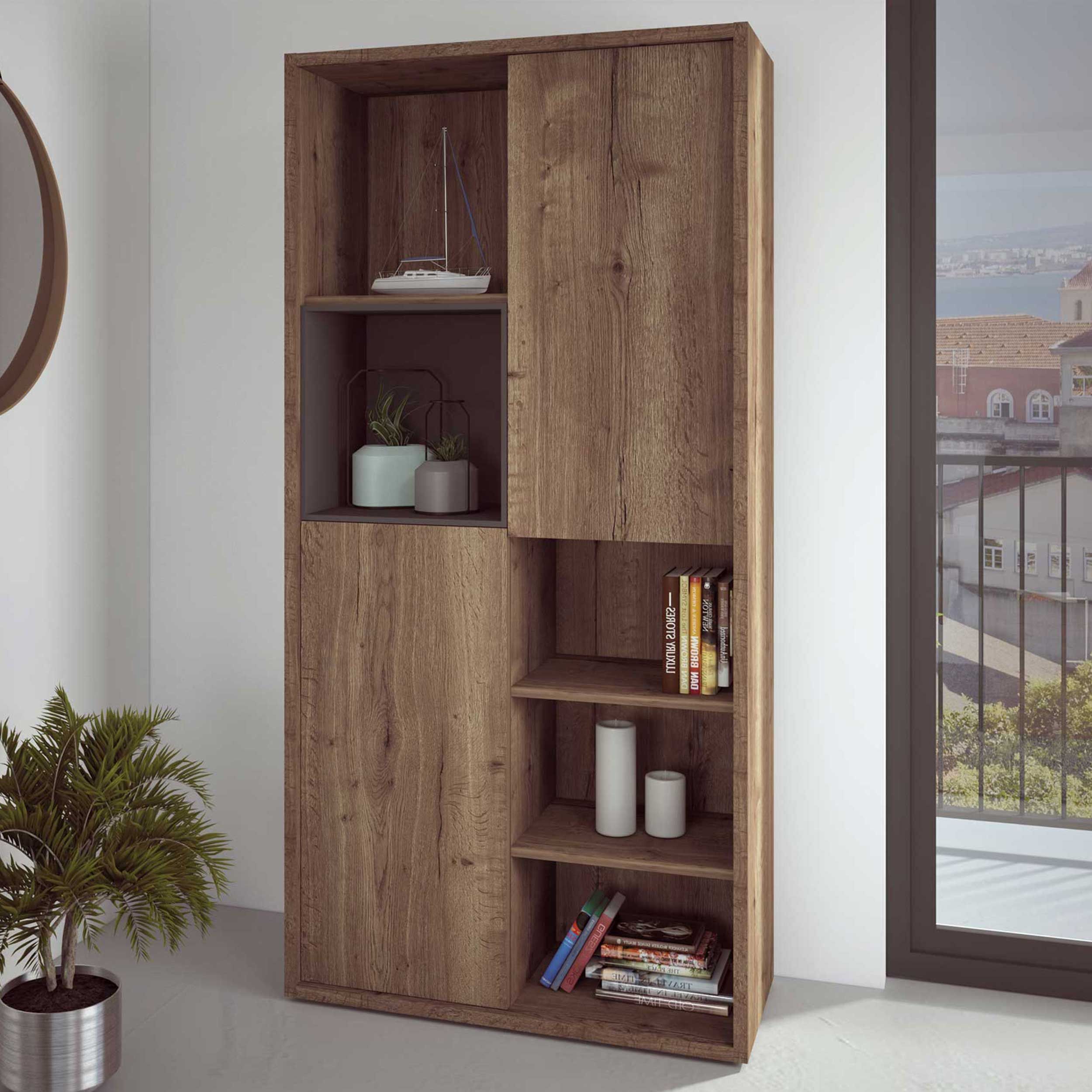 Bibliothèque Frame - chêne foncé