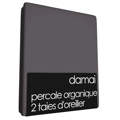 2 Taies d'Oreiller Damai Basalt (Percale Organique)