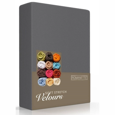 Drap-housse Romanette Anthracite (Velours)