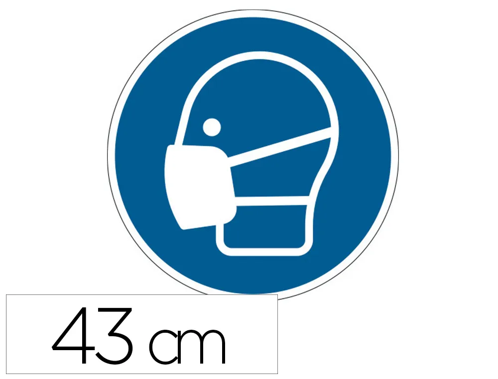 Pictogramme au sol port masque obligatoire durable adhesif non permanent diametre 430mm