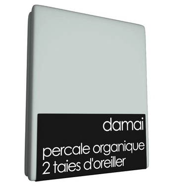 2 Taies d'Oreiller Damai Brouillard (Percale Organique)