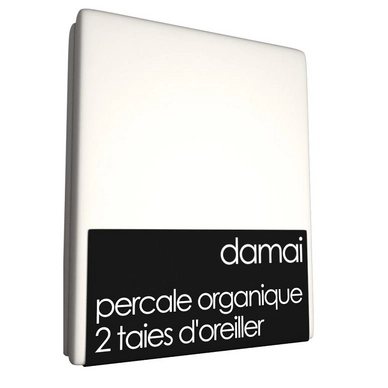 2 Taies d'Oreiller Damai Ivoire (Percale Organique)