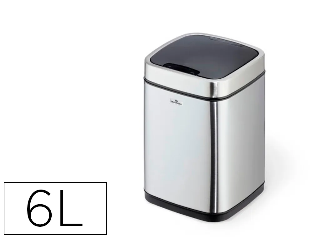 Poubelle durable a capteur automatique acier inoxidable a " no touch" 6 l