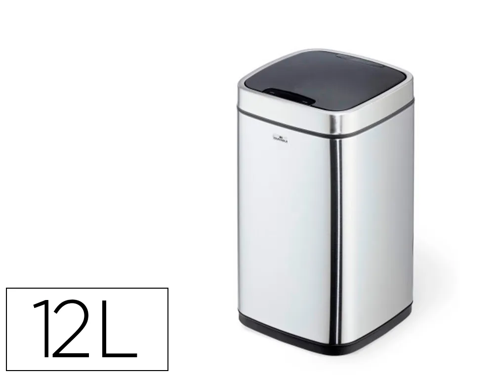 Poubelle durable a capteur automatique acier inoxidable a " no touch" 12 l