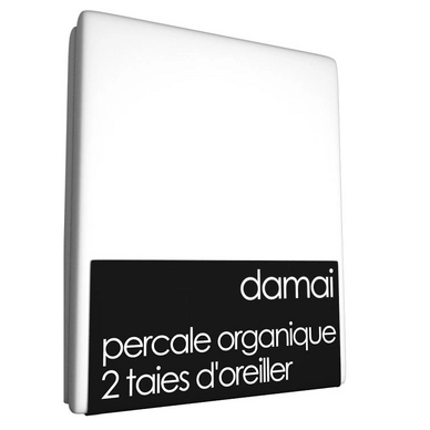 2 Taies d'Oreiller Damai Blanc (Percale Organique)