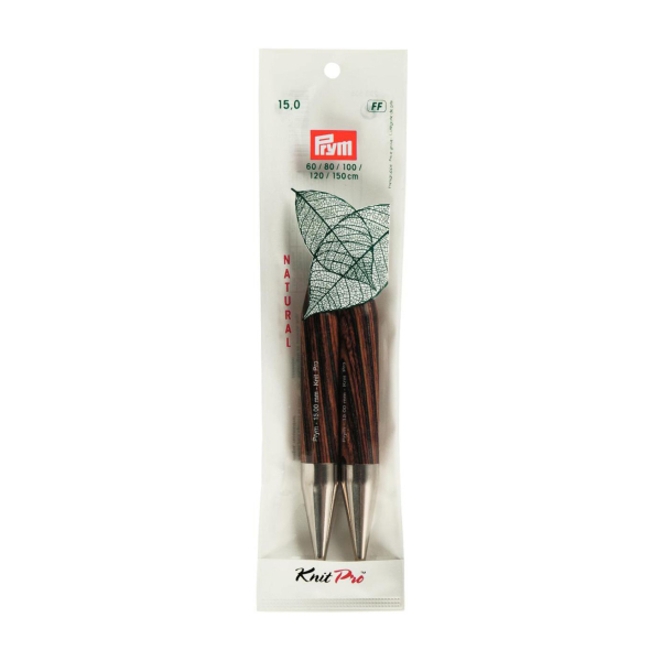 Set d'aiguilles circulaires KnitPro bois natural 4,0 - 10,0mm