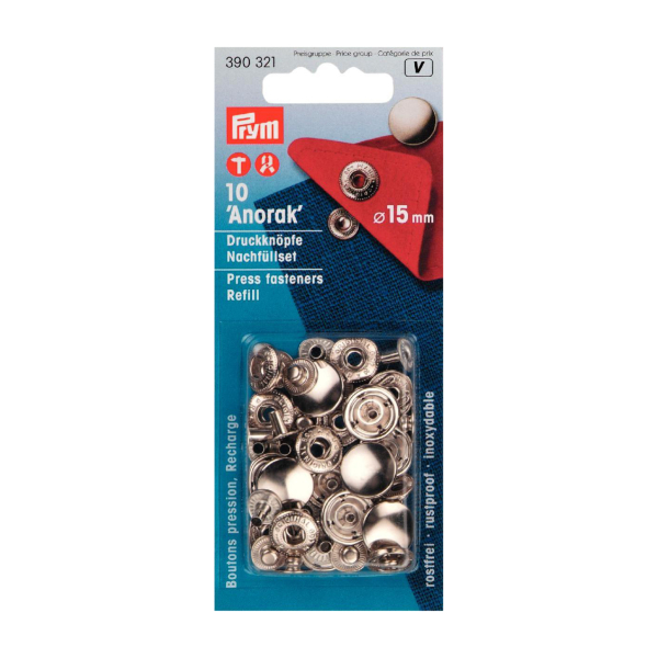 Recharge boutons pression Anorak 15mm