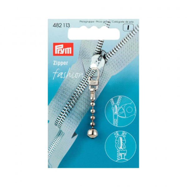tirette zip argent chaine boule fashion