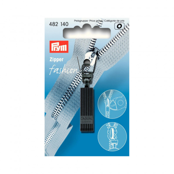 Tirette zip ligne casual noir