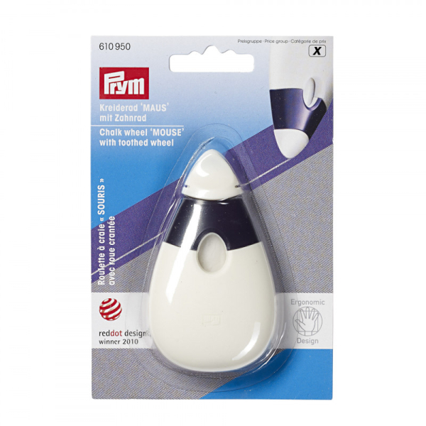 Roulette à craie " souris" ergonomique avec roue dentée Prym